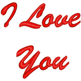 Frase con ricamo "I love you"