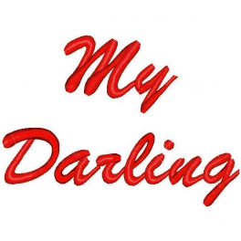 Frase con ricamo "My Darling"