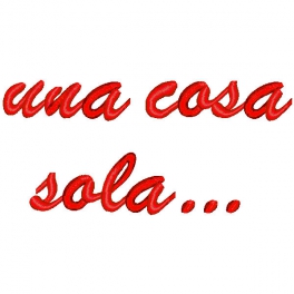 Ricamo con frase "una cosa sola..."