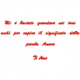 Cuscino con frase "Mi è bastato guardare nei tuoi occhi per capire il significato della parola Amore Ti Amo"