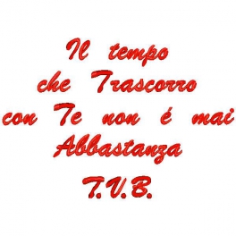 Cuscino con frase "Il tempo che trascorro con te non è mai abbastanza TVB"