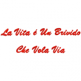 Cuore con frase ricamata "La Vita è un Brivido Che Vola Via"