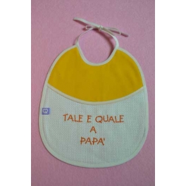 Bavetta papà con frase ricamata "Tale e quale a Papà"