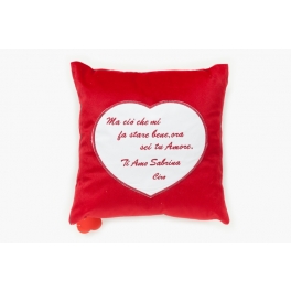 Cuscino cuore sfoderabile con stampa 40x40(rosso o blu)