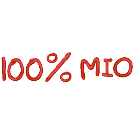 Ricamo con frase "100%MIO"